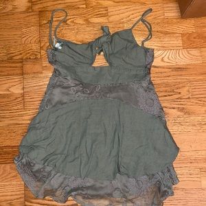 Angel biba floral layered spegghetti straps. Worn once. Color is like army green